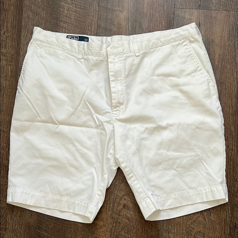 Polo Men's White Flat Front Shorts